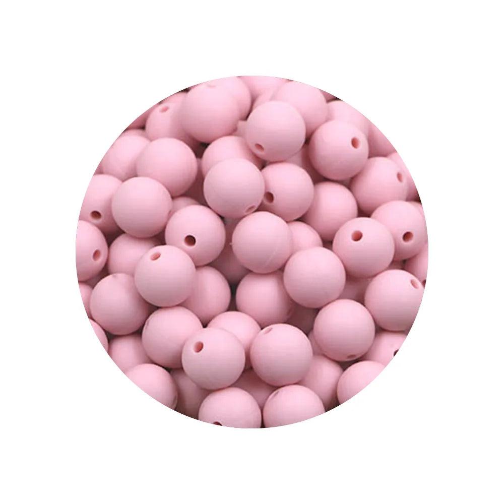 Kivoct 100Pcs 12MM Round Silicone Beads For Jewelry Making DIY  Pacifier Chain Necklace Keychain Accessories