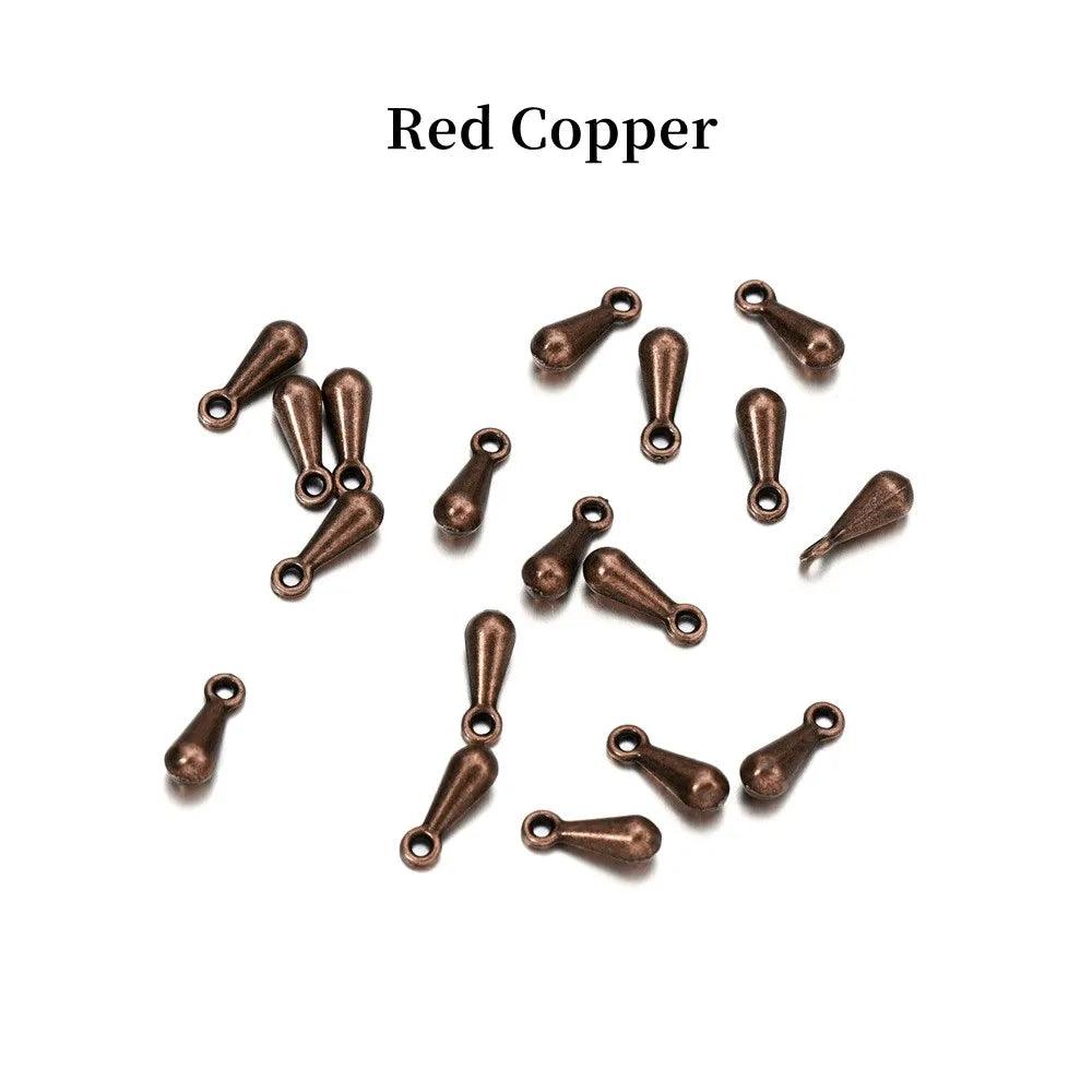200pcs/ lot 2*7 3*9mm Gold Copper Water Drop End Beads For DIY Extender Chain Pendant Jewelry Making Findings Accessories