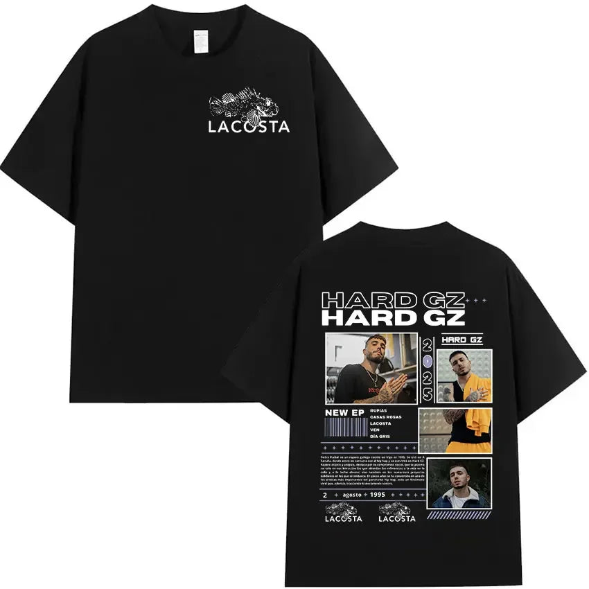 Rapper HARD GZ Tour Graphic T-Shirt Retro High Quality Hip Hop Cotton Streetwear for Men and Women