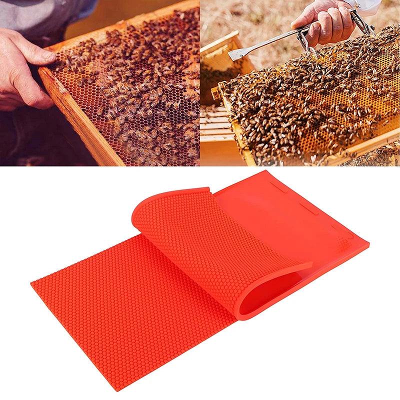 Beehive Wax Foundation Mould DIY Silicone Comb Press Soft Beeswax Sheet Mold Honeycomb Beekeeping Beekeeper Tool