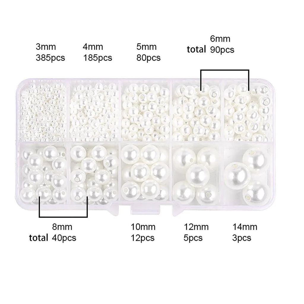 About 800pcs ABS Pearl Set Box Beads DIY Handmade Earrings, Bracelets, Necklaces, Mobile Phone Chains and Decorations