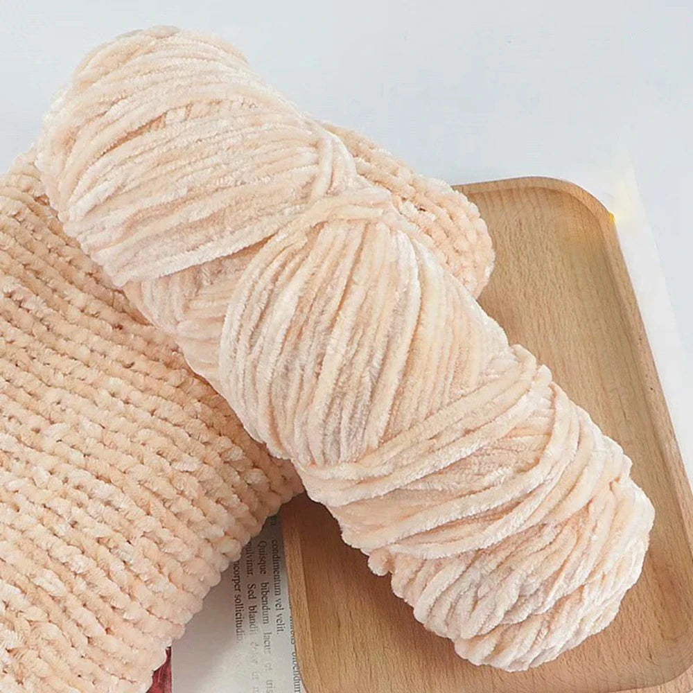 Chenille Soft Velvet Yarn 95g Blended Knitting Wool for Handmade Scarf Coat Baby Blanket and Hat
