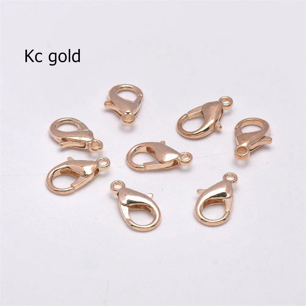 50Pcs 10 12 14 16 18 21mm Lobster Clasps Silver Plated Lobster Claw Clasps For Bracelet Necklace Jewelry Making Findings