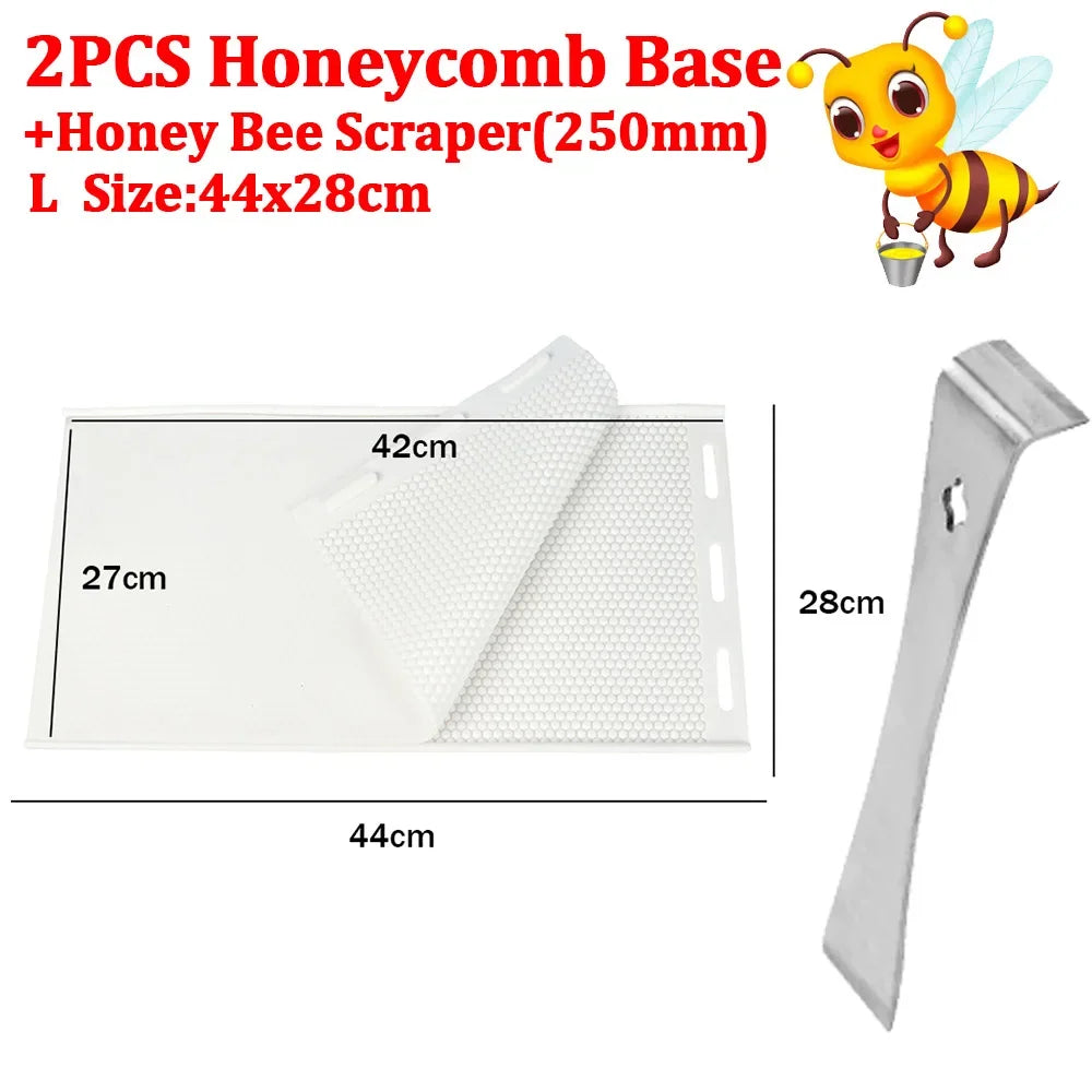 3pcs Beeswax Press Sheet Mold Soft PVC Honeycomb Base Foundation Mould Beehive Shovel Beekeeping Beeware Beeswax Making Tools
