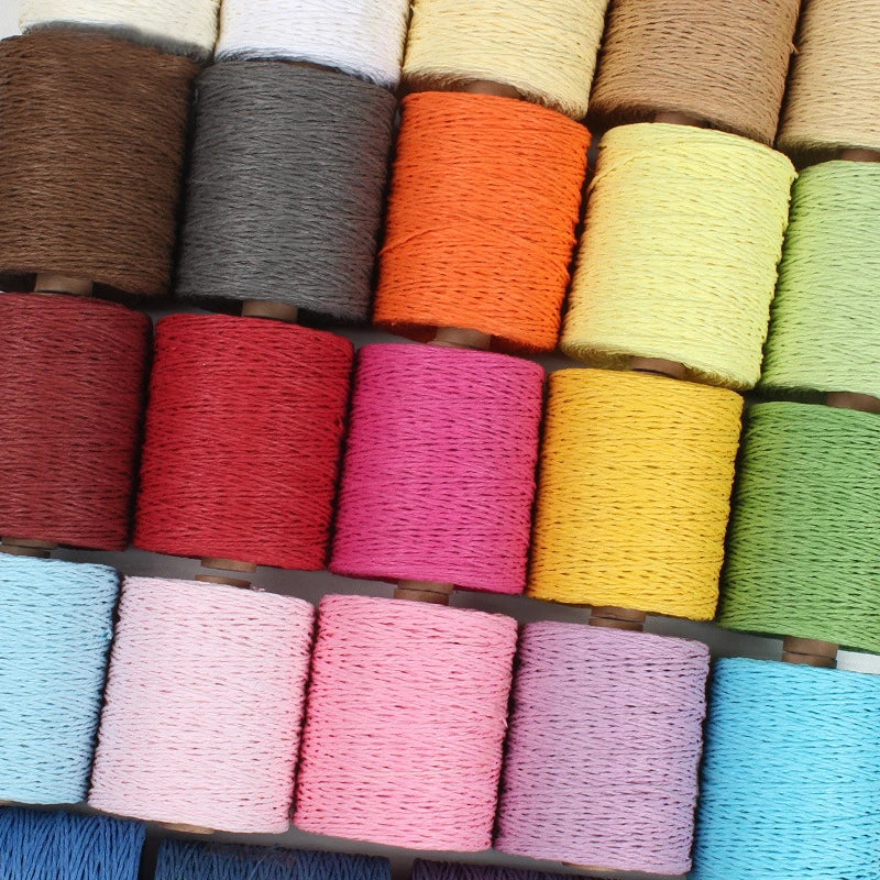 Raffia Yarn Kintting Paper Straw Yarn for Crocheting Hat Fancy Yarn Flower Packing Summer Fashion Handmade Material