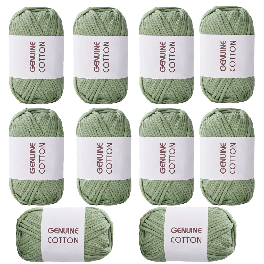 10 Pieces 50g Genuine Cotton Yarn for Beginner Crochet Easy Hand Knitting Weaving DIY Scarves Blankets Hats