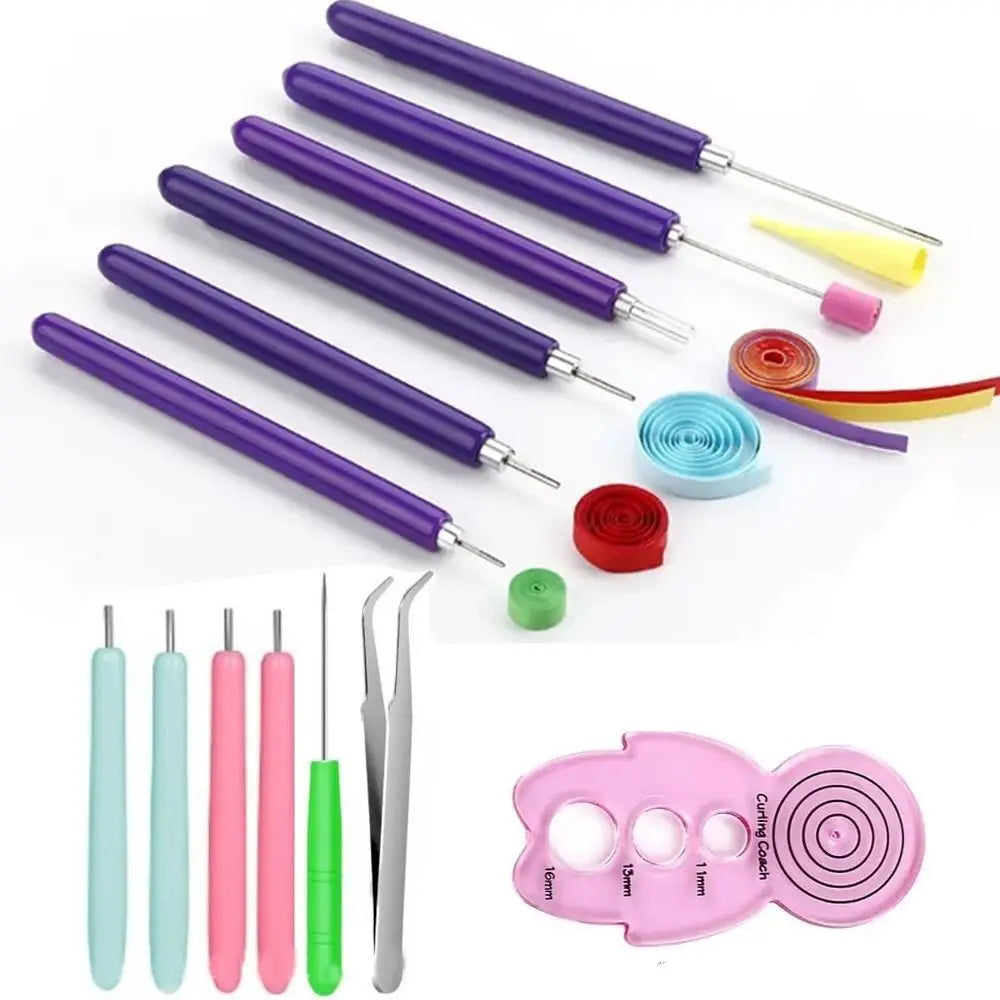 12PCS Paper Curling Paper Quilling Tools Paper Craft Multi Size Quilling Needle Kit Quilling Slotted Pen Paper Quilling Pen