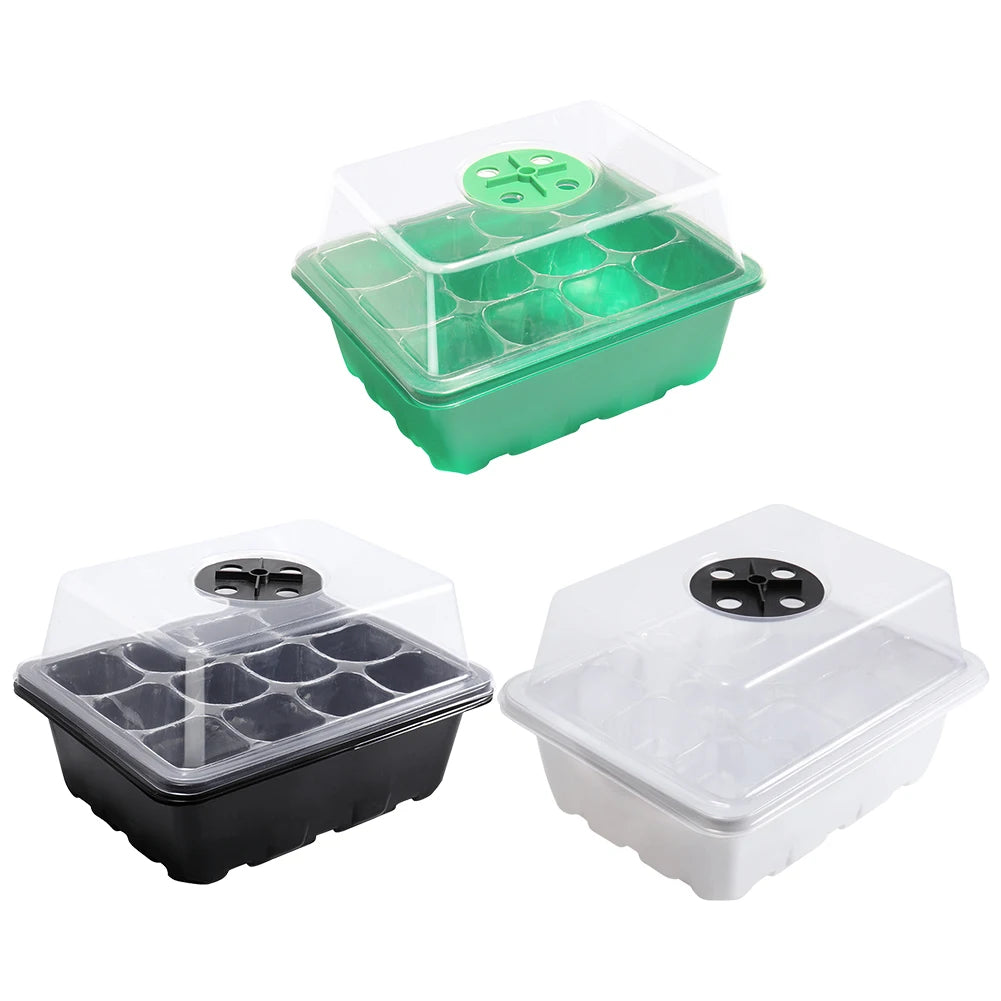 12 Holes Seed Starting Tray with Humidity Dome Succulent Propagation Tray Mini Greenhouse Germination Tray for Succulent Plant