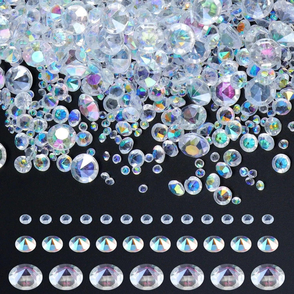 2000pcs/Bag Mixed Sizes Round Arylic Pointed Bottom Red Gemstone 0.3mm-10mm Small Zircon Bare Stone DIY Jewelry