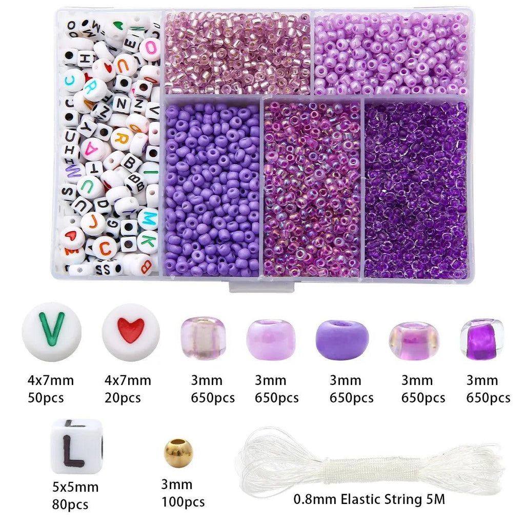 About 3500pcs Box Glass Rice Beads Letter Beads String Beads Separation Beads DIY Necklace Bracelet Accessories Handmade Materia
