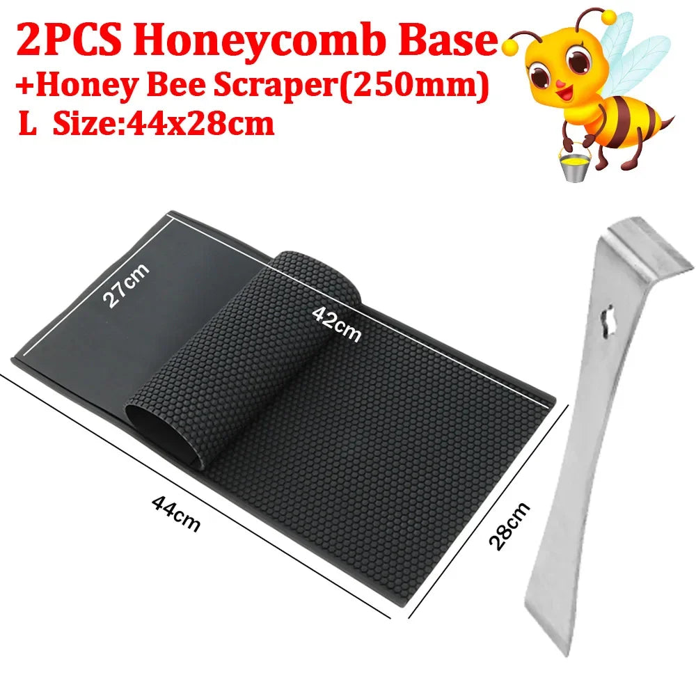 3pcs Beeswax Press Sheet Mold Soft PVC Honeycomb Base Foundation Mould Beehive Shovel Beekeeping Beeware Beeswax Making Tools