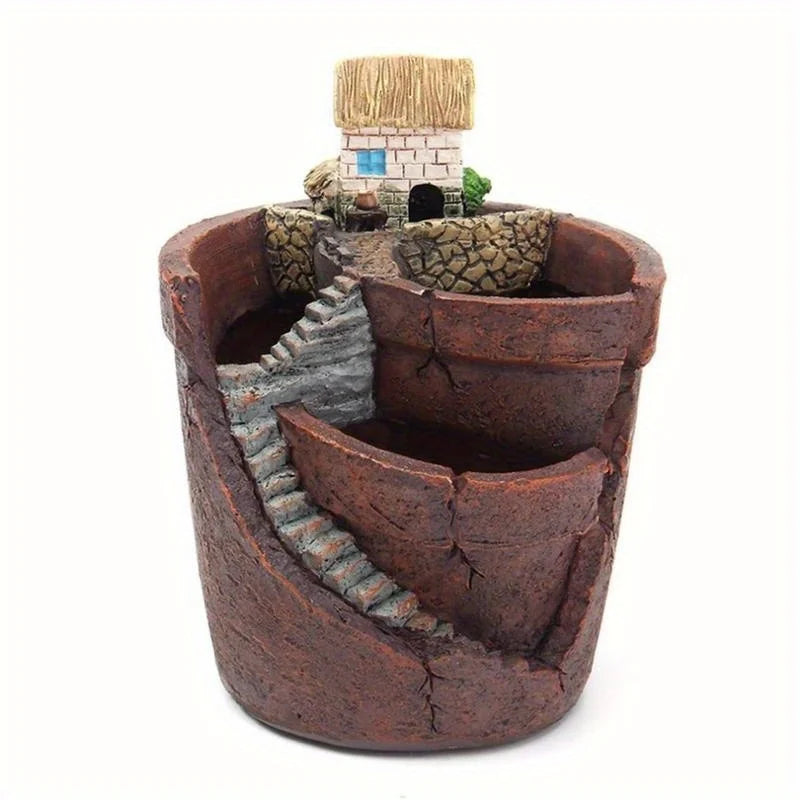 Creative Plants Pot with City of Sky Flowerpot Combination Resin Succulent Plant Pot Home Garden Decoration Plants Holder