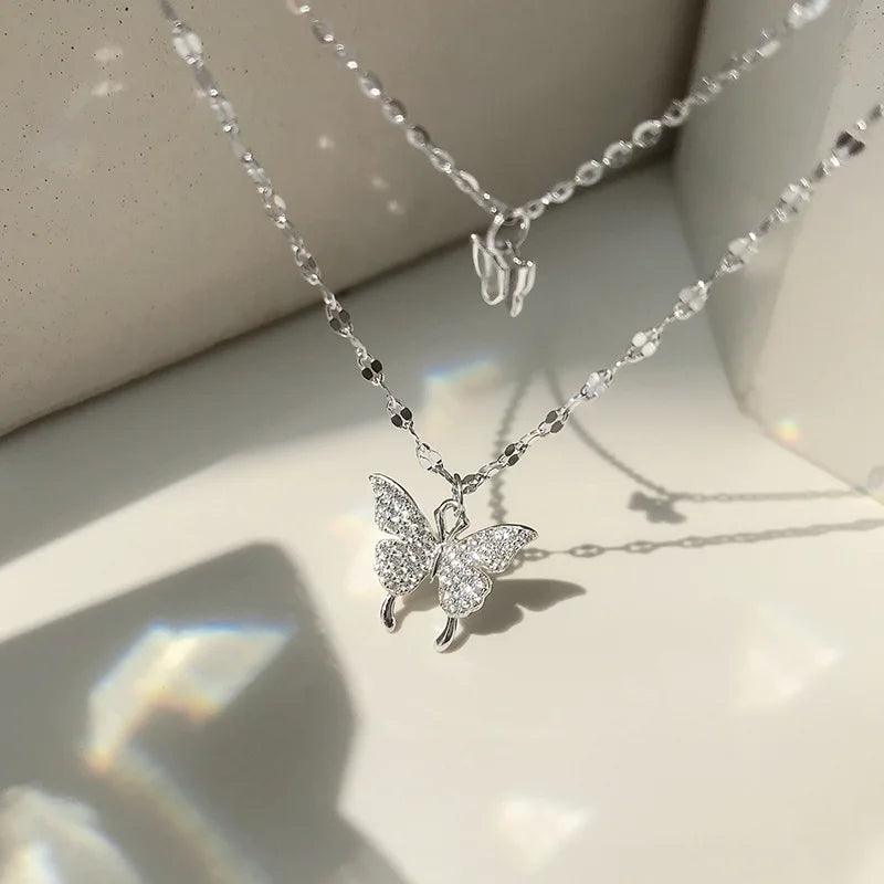 2PCS Antique Silver-plated Necklace Couple Vintage Style League of Legends Peripheral Sheep and Wolf Pendant Jewelry-802004