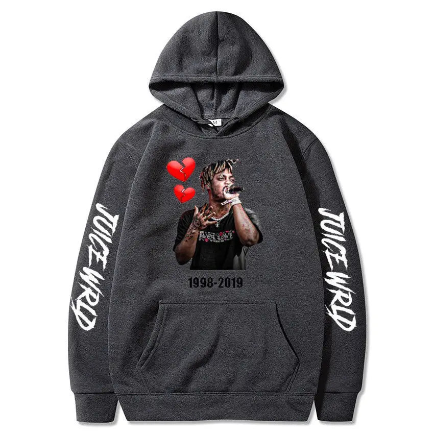 Rapper Juice Wrld 999 Letter Printed Hoodie Y2k Women's Casual Fashion Sportswear Autumn/Winter Hoodie Men's Women's Clothing