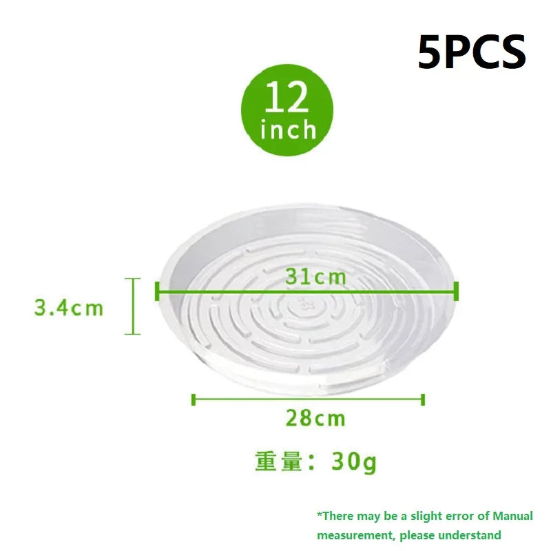 5/10/20pcs Transparent Plastic Plants Flower Pot Tray Kit Non-slip Round Flowerpot Trays for Indoor Outdoor Home Garden Supplies