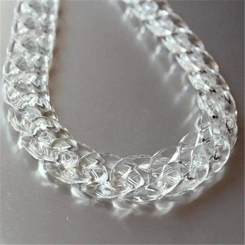 FishSheep Fashion Colorful Acrylic Matte Chain Choker Necklace for Women Statement Resin Wide Chain Collar Neck Jewelry 2024 New