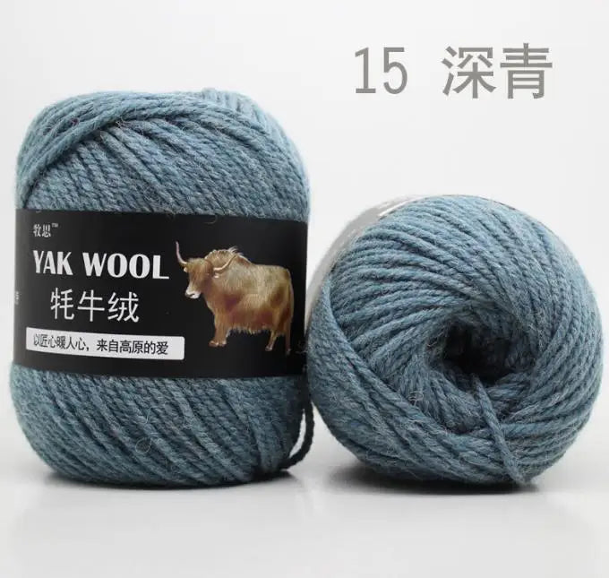 Yak Wool 3 Strand Medium Thick Handwoven Yarn For Sweaters