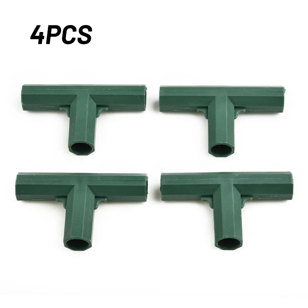 4Pcs 16mm Plastic Greenhouse Frame Building Connectors Green Outdoor Garden Structure Pole Joints Adapter DIY 3 Way Bracket