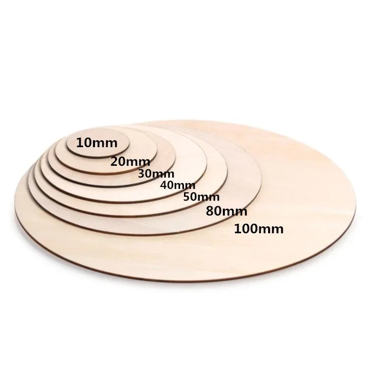 10-80mm Wood Disks Crafts Log Slices Discs Cutout Circle Round Large for Paint Wedding DIY Decoration