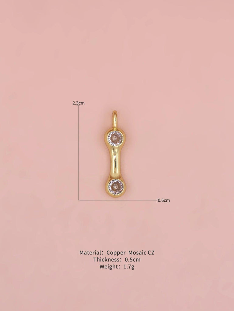 New Simple Versatile Round Zircon Plated Gold Copper 26 English Letters A-Z Pendant Men Women Necklaces Jewelry Making