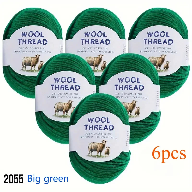 Australian Wool Set Six 300g Soft Colorful Yarn For Knitting