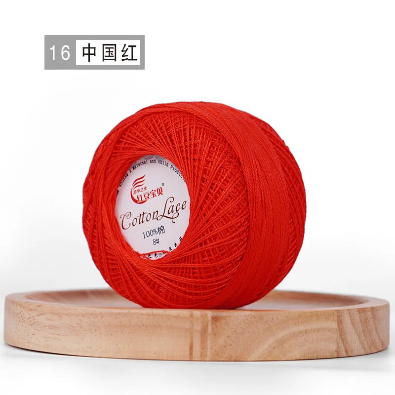 100% Cotton Mercerized Crochet Yarn 45g for Knitting and Embroidery Projects