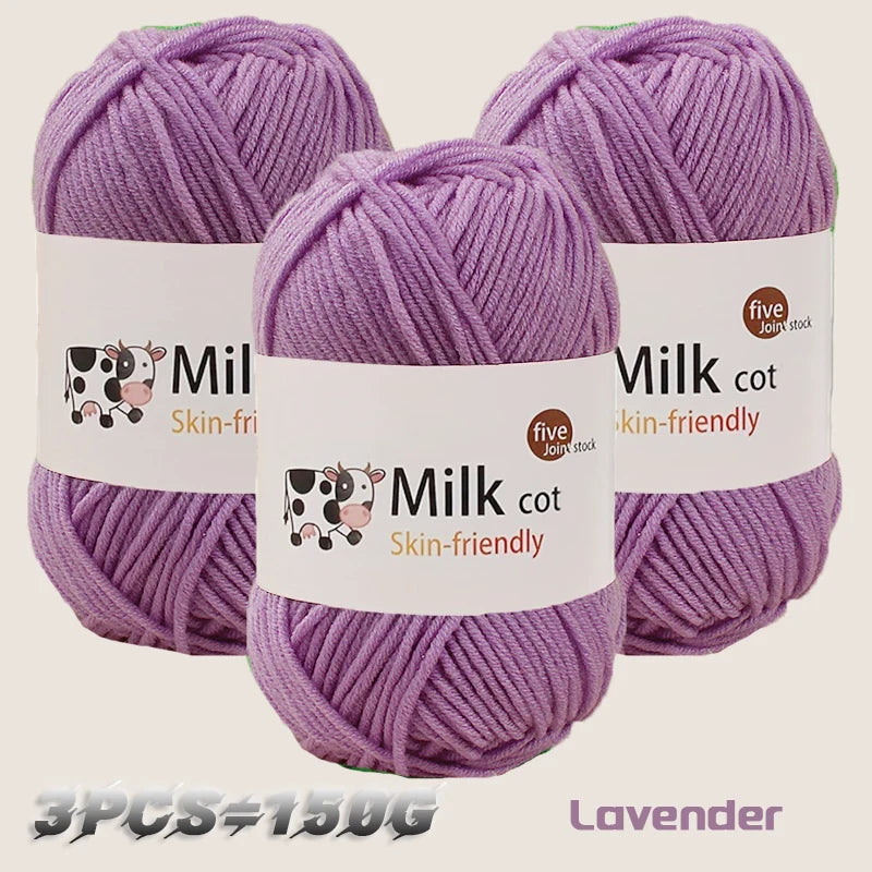 150g Milk Yarn Handmade Medium Coarse DIY Weaving Yarn Ball for Knitting Sweaters Hats Scarves and More