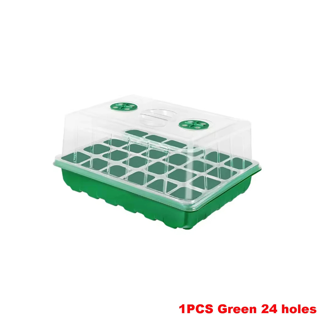 1/3pc Seed Tray 24/48 Holes Seedling Box Flower Pots Sprouting Box Planting Incubator Gardening Plant Pots With Transparent Lid