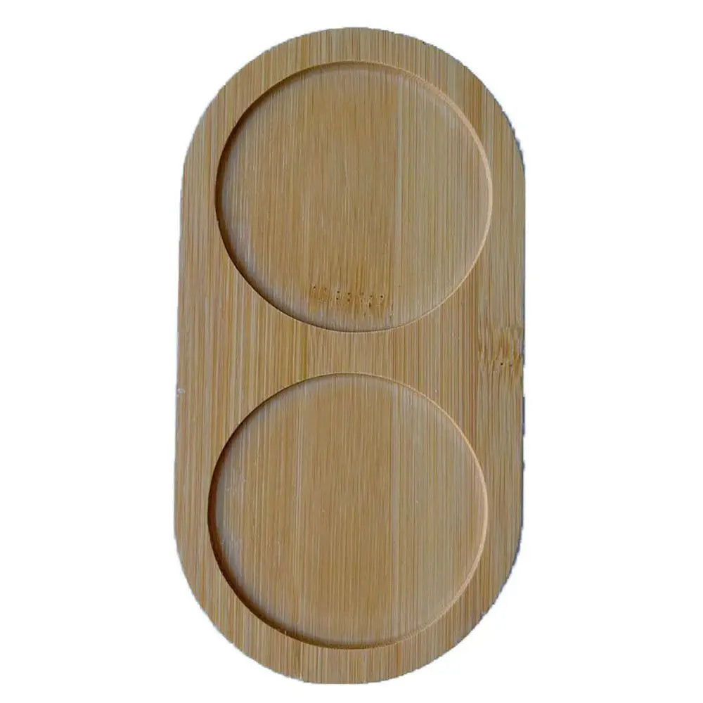 Bamboo Wood Flowerpot Tray Gift Multi-purpose Five-pointed Star Coaster Cartton Cat Deer Rectangle Oval Succulents Bonsai Holder
