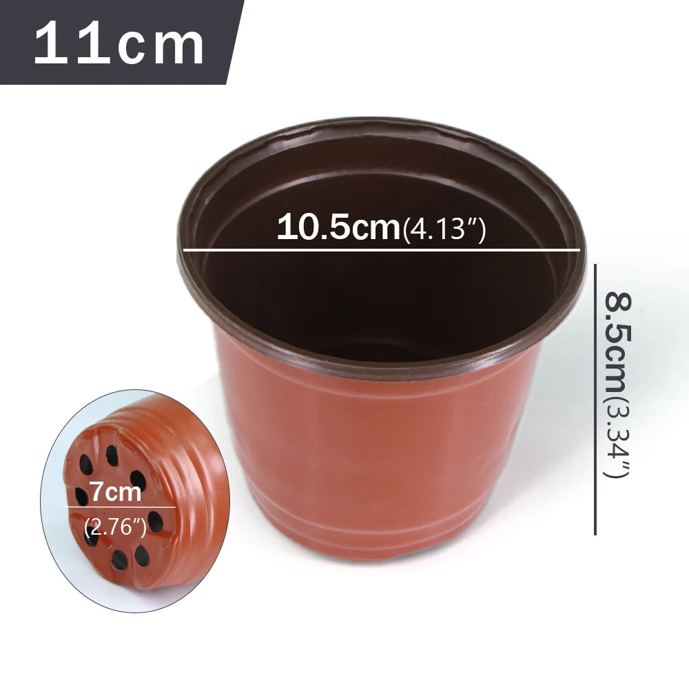 20PCS 9/10/11cm Garden Plastic Flowerpots Simple Nursery Cup Succulent Pot for Seed Breeding Flowers Plants Transplant Container