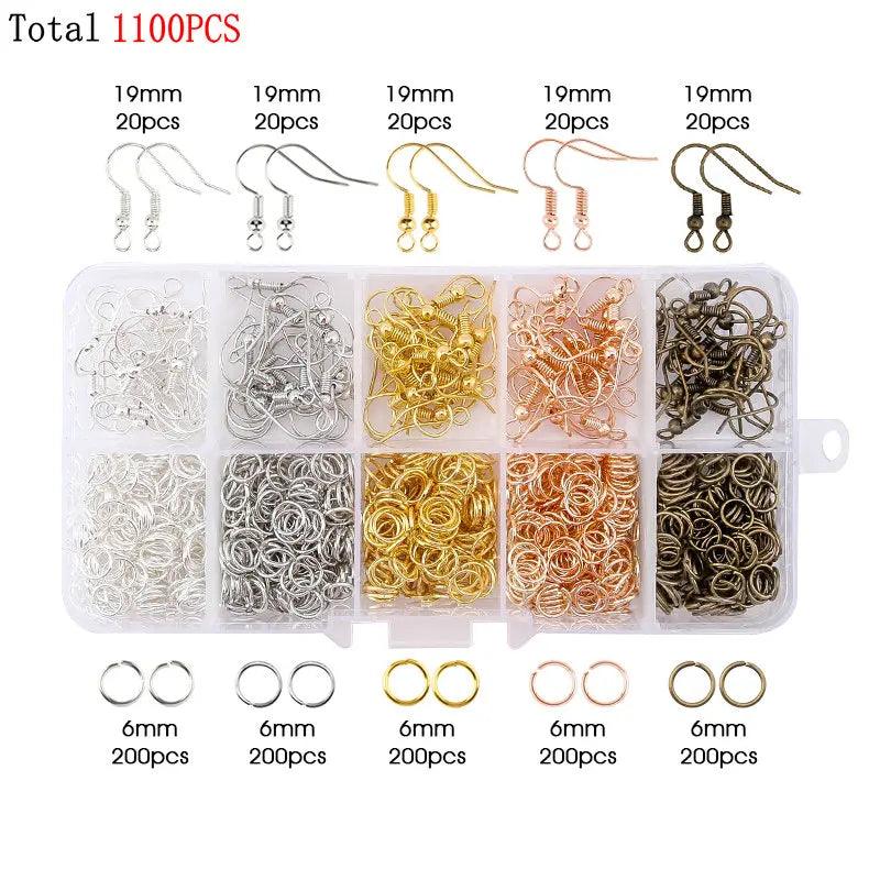 Alloy Accessories Jewelry Findings Set Earring Making Kit Lobster Clasp Open Jump Rings Repair Tools DIY Jewelry Making Supplies