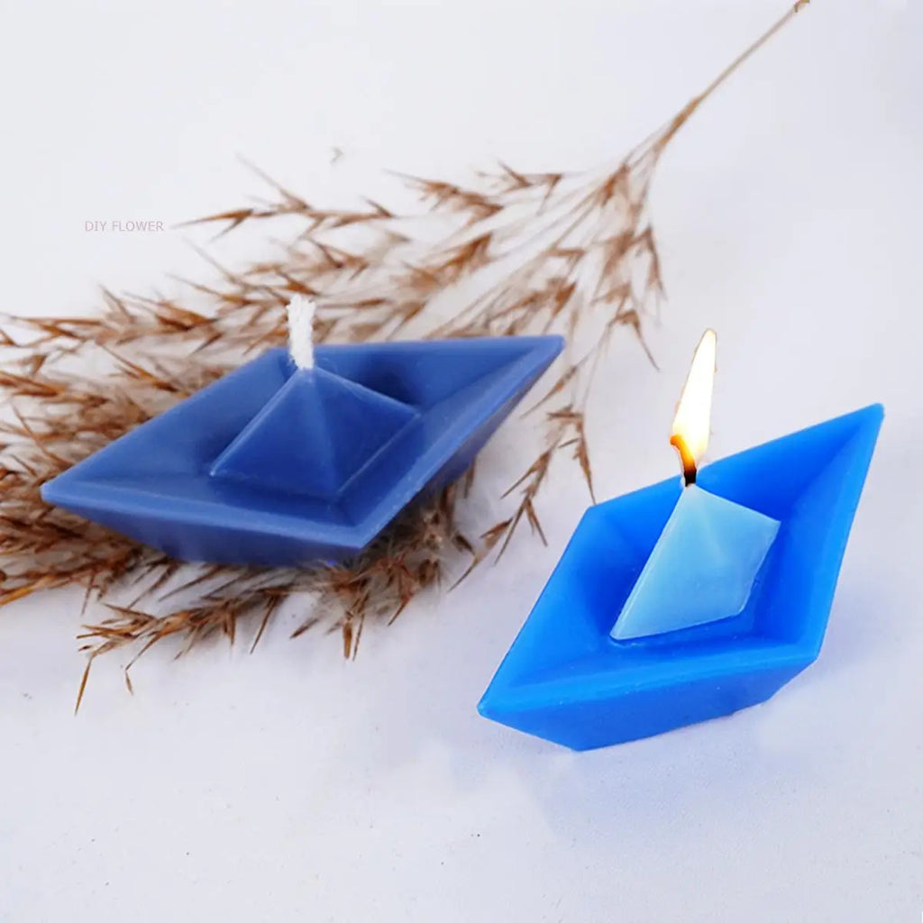 Paper Boat Silicone Candle Mold DIY Geometry Candle Making Supplies Chocolate Fondant Soap Resin Mold Craft Gifts Home Decor