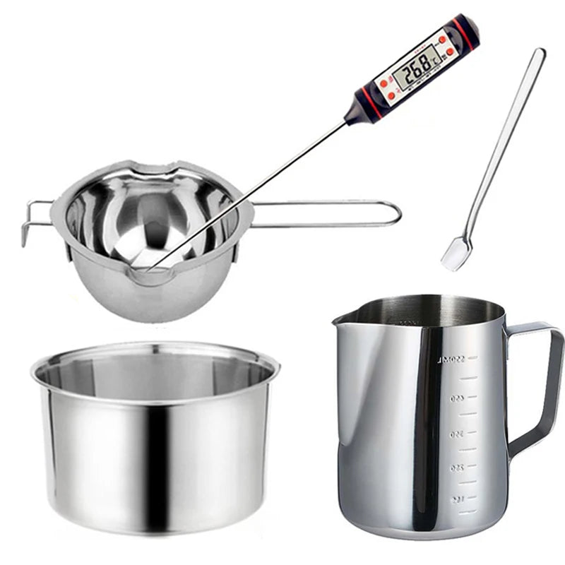 Stainless Steel Candle Wax Melting Boiler Pot with Heat Resistant Handle for Melting Chocolate Candy and Candle Making Supplies