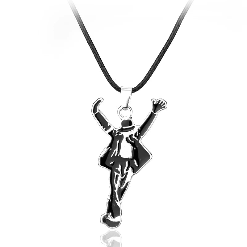 World-class Pop Star Singer MJ Necklace Dancing Michael Jackson Enamel Pendant Necklace For Fans Monumental Jewelry Accessories