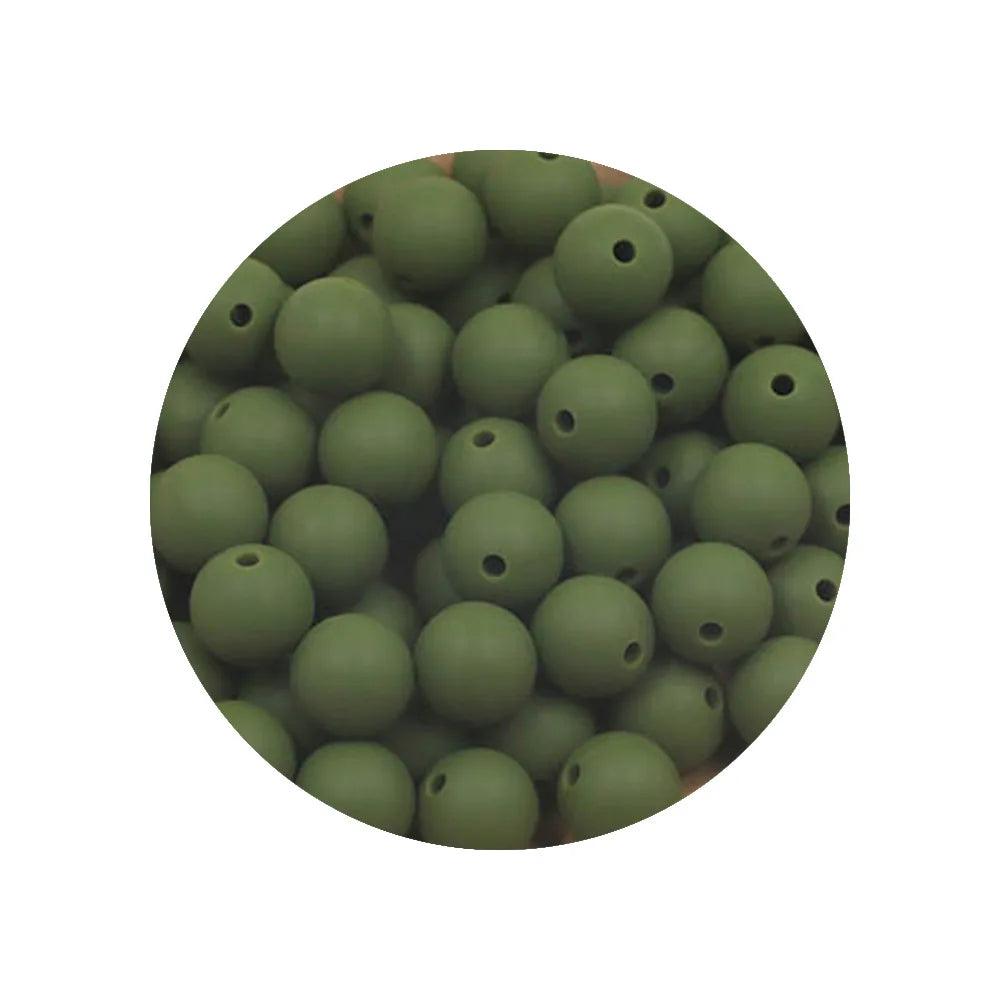 Kivoct 100Pcs 12MM Round Silicone Beads For Jewelry Making DIY  Pacifier Chain Necklace Keychain Accessories