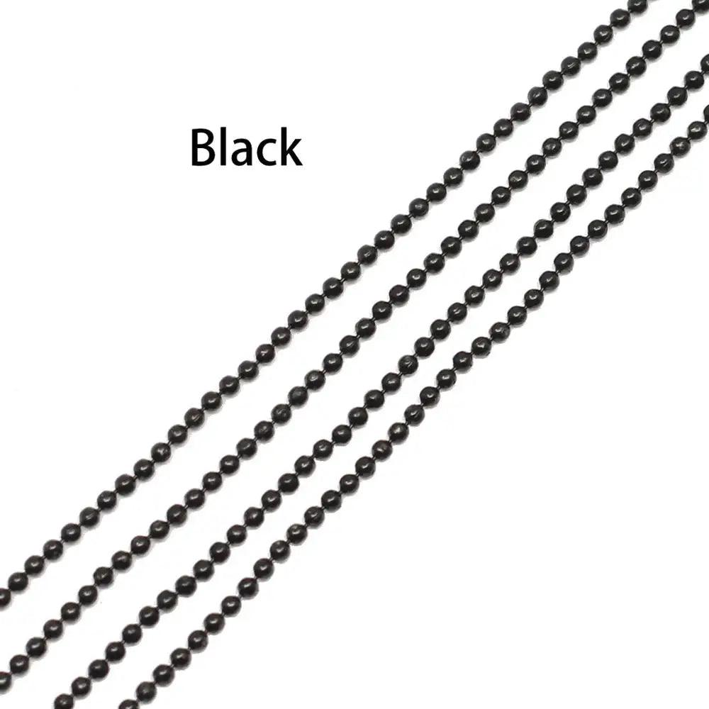 5m/lot 1.2 1.5 2.0 mm Metal Ball Bead Chains Findings Bulk Kettingen Necklace Chain For Jewelry Making Supplies DIY Accessories