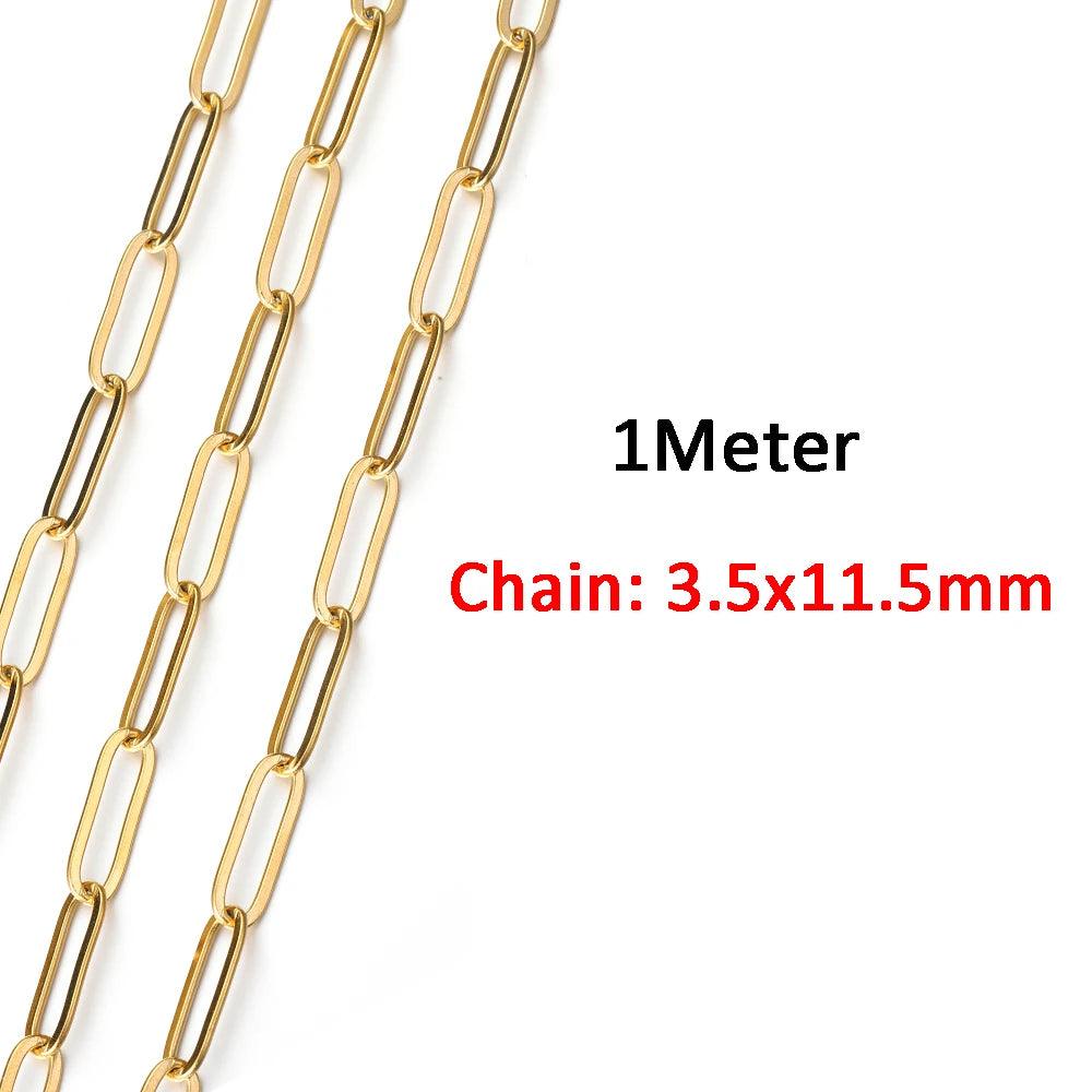 1Meter Stainless Steel Chains for Bracelet Necklace Jewelry Making DIY Findings Accessories