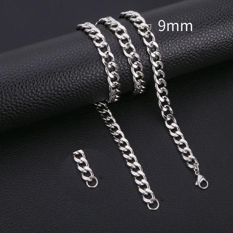 HIYEE NK Cuban Chain for Women Men Necklace Jewelry Gift Classic Style 50 Length For High Polished Non Fade Wholesale Fashion