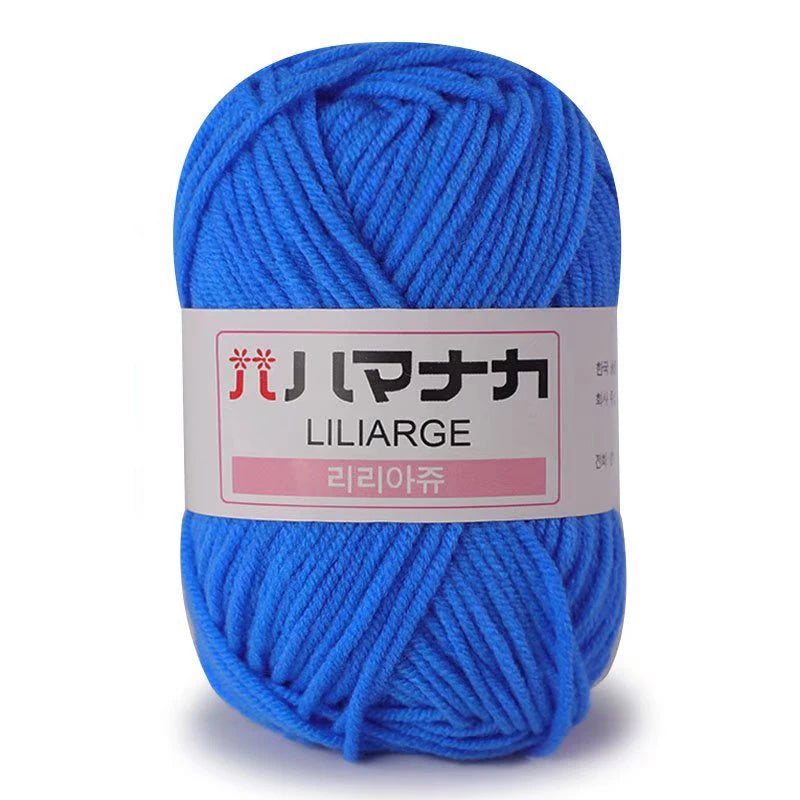 Soft Milk Cotton Knitting Yarn 25g Anti-Pilling High Quality 4ply Crochet Yarn for Scarf Sweater Hat and Doll Craft