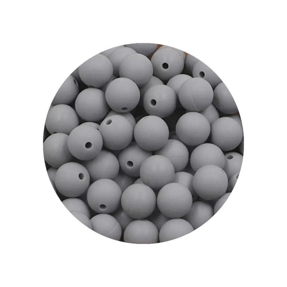 Kivoct 100Pcs 12MM Round Silicone Beads For Jewelry Making DIY  Pacifier Chain Necklace Keychain Accessories