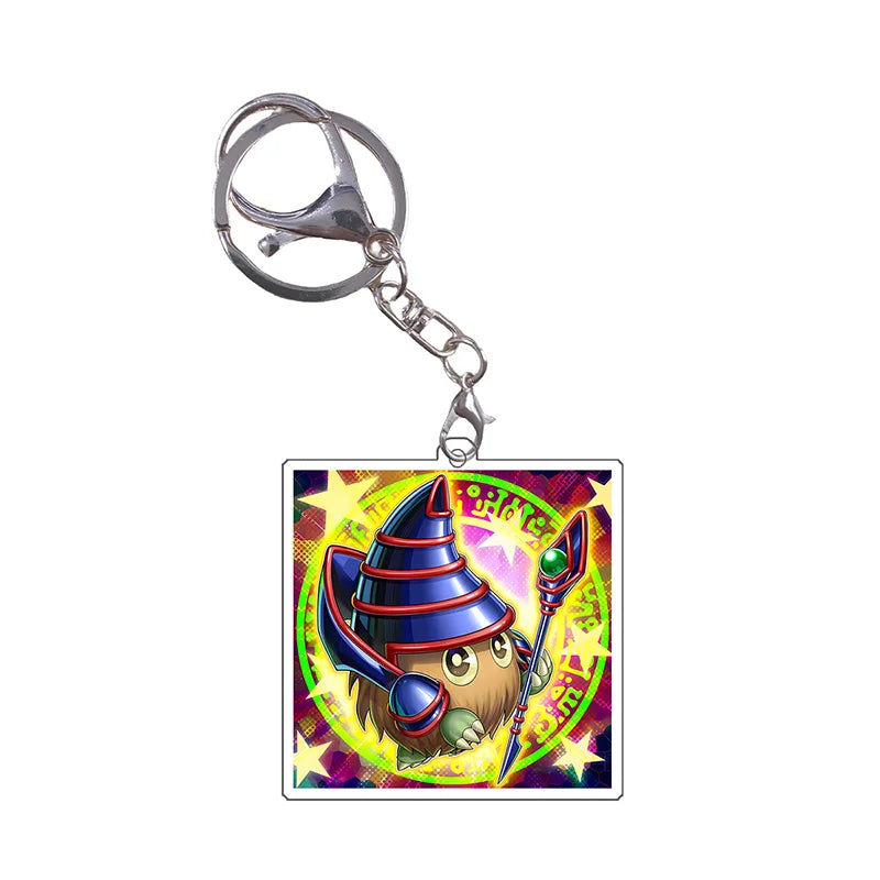 Yugioh Keychain Original Image Black Magician Girl DMG BMG Kuriboh Anime Game Self Made Acrylic Pendant Decoration DIY Toys Gift