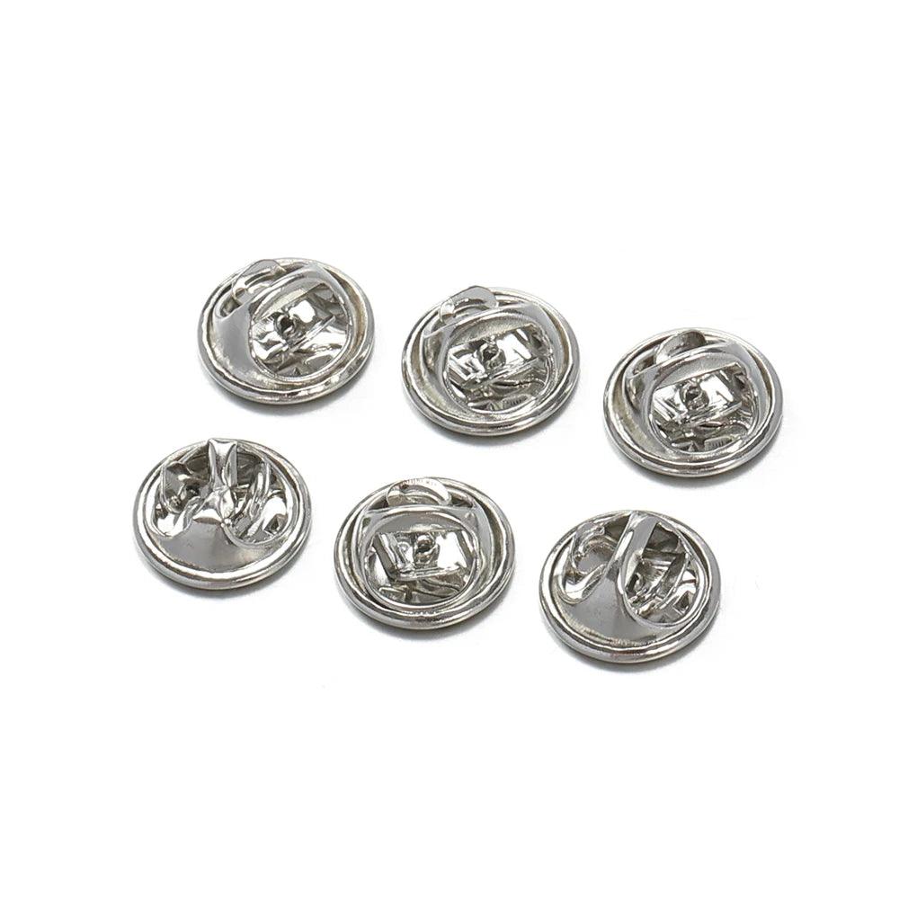 50pcs Metal Pin Backs Brooch Squeeze Badge Pin Cap Butterfly  Clutch Clasp Replacement