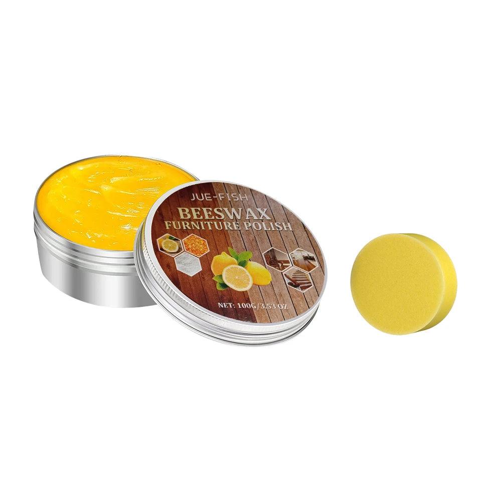 100g Beeswax Furniture Polish Natural Beeswax Furniture Polishing Oil Waterproof Wood Door Maintenance Wax with Sponge Home Use