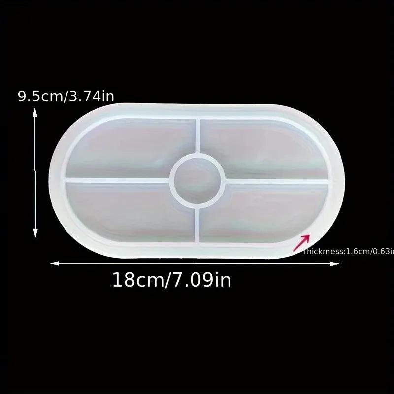 Concrete Stripe Storage Tank Silicone Mold DIY Heart Shaped Disc Elliptical Tray Gypsum Cement Resin Mold