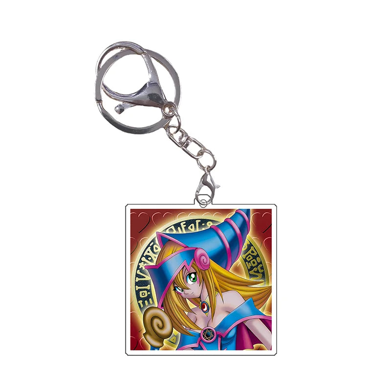 Yugioh Keychain Original Image Black Magician Girl DMG BMG Kuriboh Anime Game Self Made Acrylic Pendant Decoration DIY Toys Gift