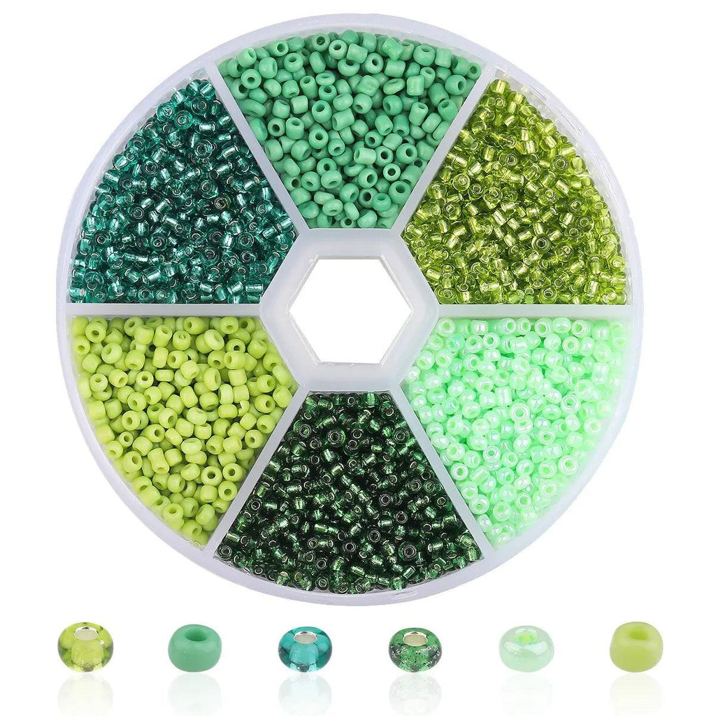 3900pcs Glass Rice Beads 6 Grid Set Box Loose Beads Handmade Bead String Material Pack DIY Bracelet Necklace Jewelry Accessories