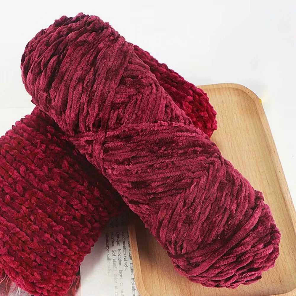 Chenille Soft Velvet Yarn 95g Blended Knitting Wool for Handmade Scarf Coat Baby Blanket and Hat