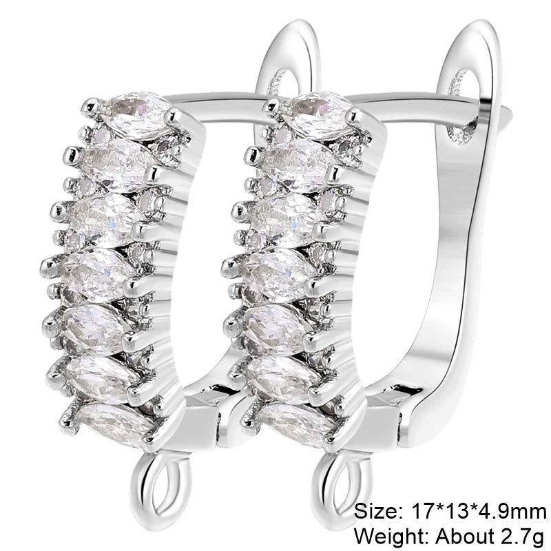Juya DIY Women's Earring Making 18K Gold Silver Plated Basic Antiallergic Fixtures Ear Wire Fastener Hooks Accessories Supplies