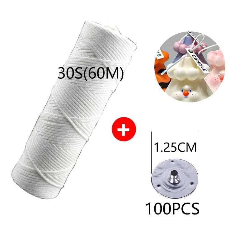 21S/24S/30S/35 S Strand Various Specifications Degreasing Diy Aromatherapy Candle Cotton Thread Wax wick Diy Candle Smokeless Co - Winord