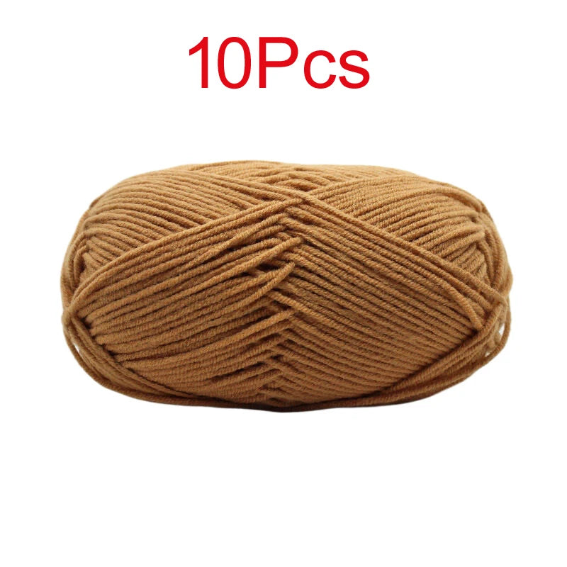 10 Pieces Multi Color Cotton Knitting Yarn Soft Warm Crocheting Yarn for Hand Knit Sweaters Hats Scarves Blankets Amigurumi